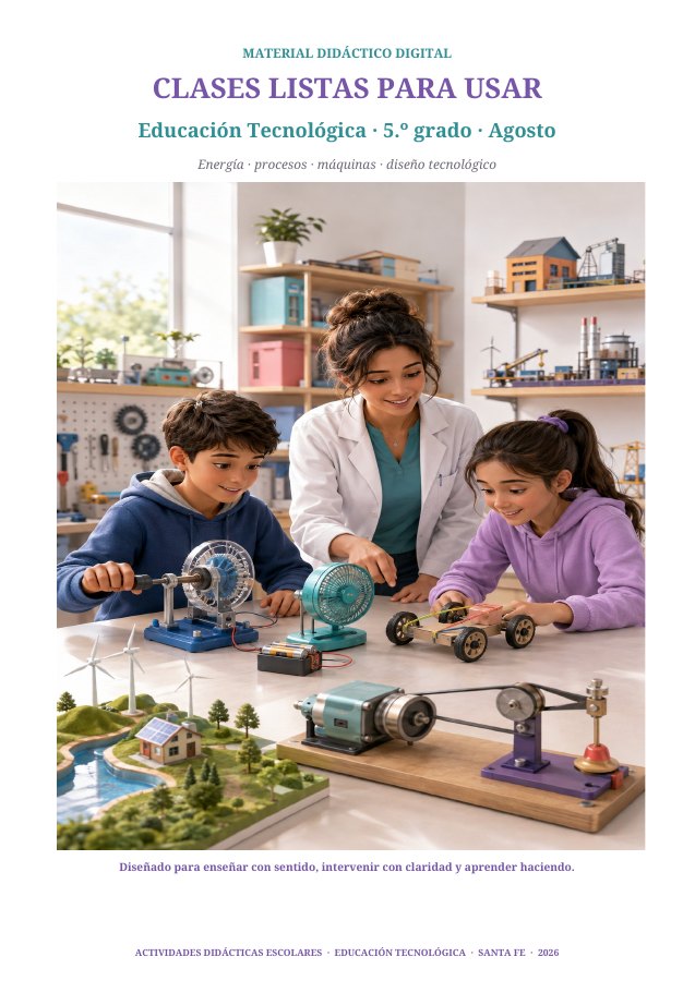Portada real de Clases listas de agosto · 5.º grado