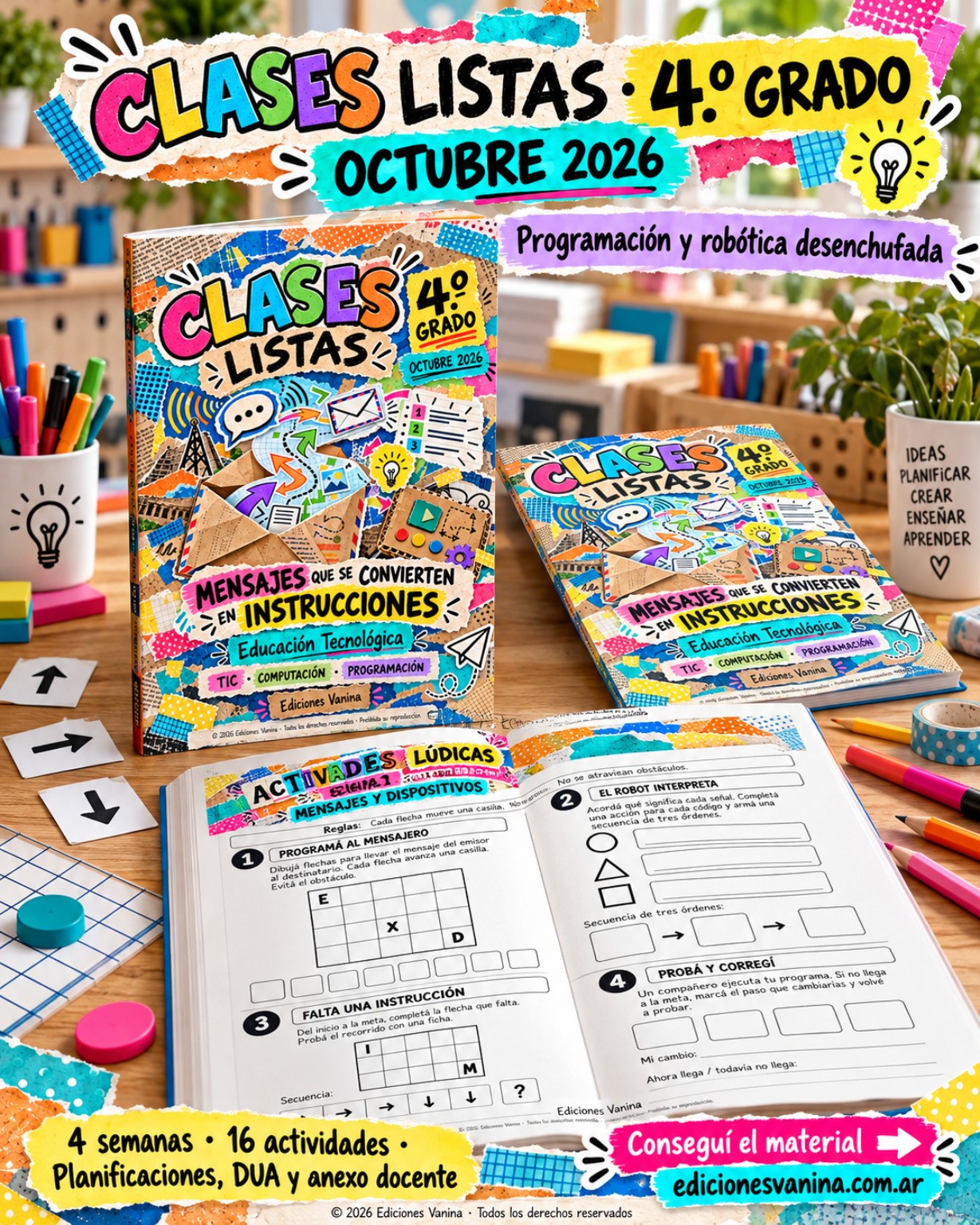 Portada de Clases listas de octubre · 4.º grado