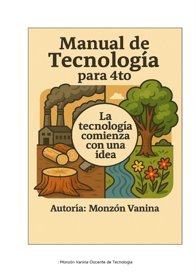 Portada real de Manual anual de Educación Tecnológica · 4.º grado