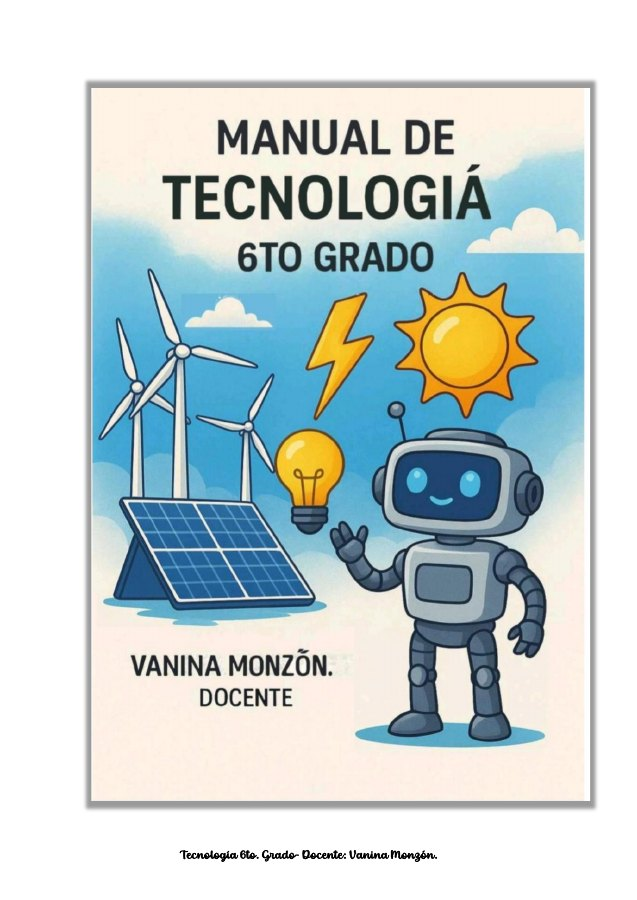 Portada real de Manual anual de Educación Tecnológica · 6.º grado